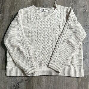 Time and Tru Off-White Cable Knit Sweater